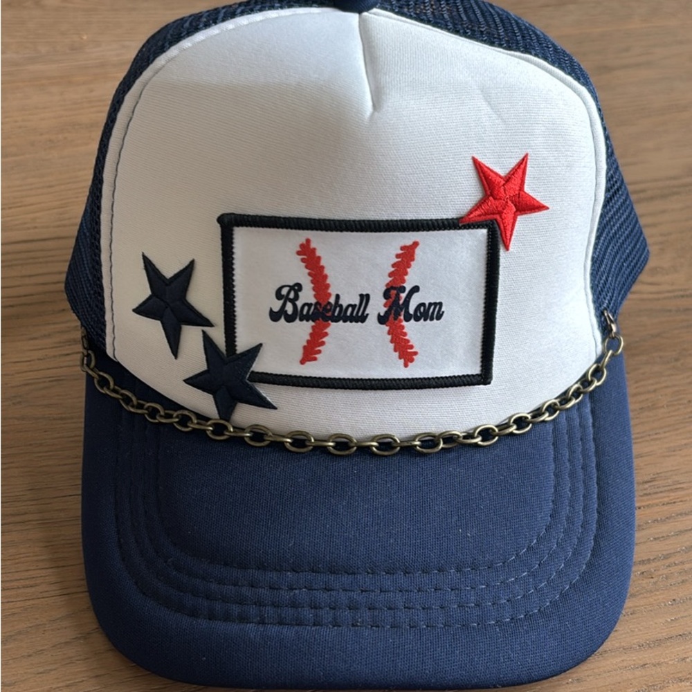 Baseball Mom Trucker Hat with Chain